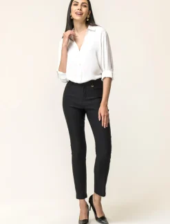 Piazza Italia Pantalone modello classico vestibilità slim con chiusura ganci e zip - Nero Flash Sale