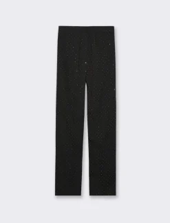 Piazza Italia Pantalone regular con strass applicati - Nero Shop