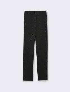 Piazza Italia Pantalone regular con strass applicati - Nero Shop