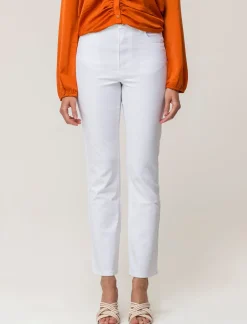 Piazza Italia Pantalone skinny cinque tasche high waist gamba dritta - Bianco Best Sale