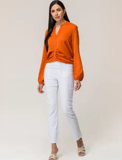 Piazza Italia Pantalone skinny cinque tasche high waist gamba dritta - Bianco Best Sale