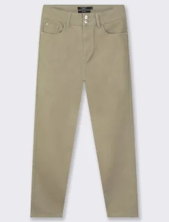 Piazza Italia Pantalone skinny colorato vita alta crop e bustino - salvia Verde Discount