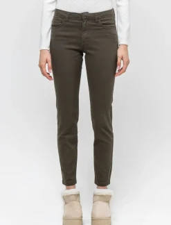 Piazza Italia Pantalone skinny vita alta - Ve.milit. Verde Discount