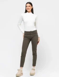 Piazza Italia Pantalone skinny vita alta - Ve.milit. Verde Discount