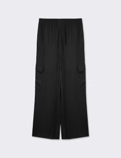 Piazza Italia Pantalone straight modello jogger con vita elastica regolabile e tasconi applicati - Nero Discount