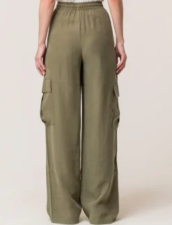 Piazza Italia Pantalone straight modello jogger con vita elastica regolabile e tasconi applicati - Kaky 1 Verde Online