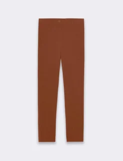 Piazza Italia Pantalone tessuto elastico con vestibilità slim - bruciato Marrone Sale