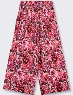 Piazza Italia Pantalone vestibilità culotte con elastico in vita in visocosa stampato - var 2 Store