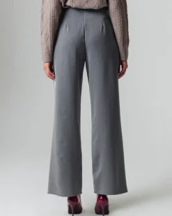 Piazza Italia Pantalone vita alta con banda laterale - Grigio Online