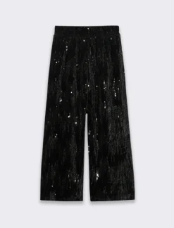 Piazza Italia Pantaloni ampi in velluto - Nero New