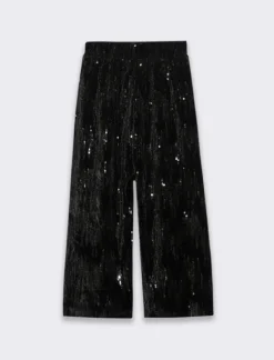 Piazza Italia Pantaloni ampi in velluto - Nero New