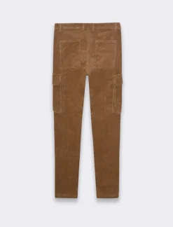 Piazza Italia Pantaloni cargo in velluto a coste tapered fit con tasche a toppa posteriori - Bianco Discount