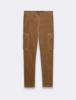 Piazza Italia Pantaloni cargo in velluto a coste tapered fit con tasche a toppa posteriori - Bianco Discount