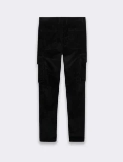 Piazza Italia Pantaloni cargo in velluto a coste tapered fit con tasche a toppa posteriori - Nero Discount