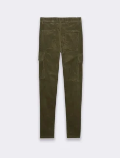 Piazza Italia Pantaloni cargo in velluto a coste tapered fit con tasche a toppa posteriori - militare Verde Fashion