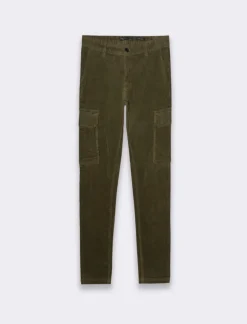 Piazza Italia Pantaloni cargo in velluto a coste tapered fit con tasche a toppa posteriori - militare Verde Fashion