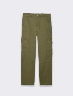 Piazza Italia Pantaloni cargo straight fit con tasche anteriori e a toppa posteriori - Verde militare Store