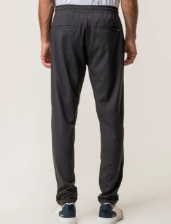 Piazza Italia Pantaloni chino con vita elasticizzata regolabile con laccio e dettaglio di tasche a filetto posteri - Antracite melange Grigio New