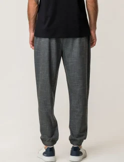 Piazza Italia Pantaloni chino con vita elasticizzata regolabile con laccio e dettaglio di tasche a filetto posteri - Antracite melange Grigio Flash Sale