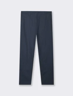 Piazza Italia Pantaloni chino jogger in cotone spigato elasticizzato - Blu Shop