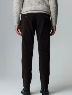 Piazza Italia Pantaloni chino jogger in velluto slim fit vita elasticizzata con laccio interno - kaki Verde Discount