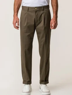Piazza Italia Pantaloni chino tessuto twill di cotone elasticizzato - kaki Verde Flash Sale