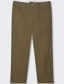 Piazza Italia Pantaloni chino tessuto twill di cotone elasticizzato - kaki Verde Flash Sale