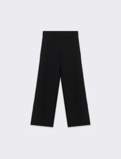 Piazza Italia Pantaloni da bambina con vita elastica con dettagli in fibra metallizzata - Nero Fashion