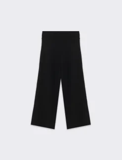 Piazza Italia Pantaloni da bambina con vita elastica con dettagli in fibra metallizzata - Nero Fashion
