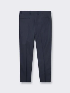 Piazza Italia Pantaloni formal fit con tasche a filetto posteriori e chiusura anteriore con cerniera e bottone - Blu Cheap