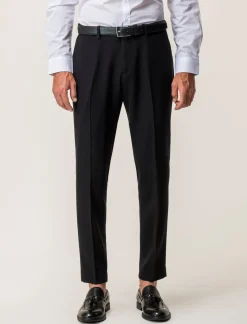Piazza Italia Pantaloni formal fit in tessuto operato - Nero Online