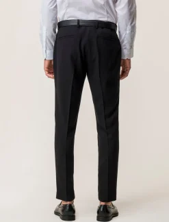 Piazza Italia Pantaloni formal fit in tessuto operato - Nero Online