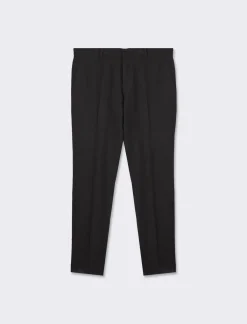 Piazza Italia Pantaloni formal fit in tessuto operato - Nero Online