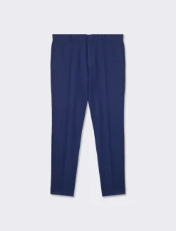 Piazza Italia Pantaloni formal fit in tessuto operato - ette Blu Hot