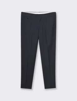 Piazza Italia Pantaloni formal fit in tessuto diagonale - Blu Best Sale