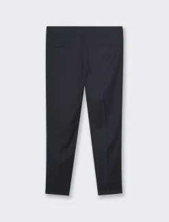 Piazza Italia Pantaloni formal fit in tessuto diagonale - Blu Best Sale