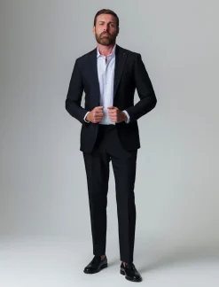 Piazza Italia Pantaloni formal fit in tessuto tecnico elasticizzato - Nero Shop
