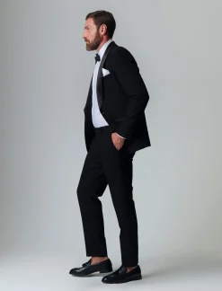 Piazza Italia Pantaloni formal fit modello Smoking e dettaglio di tasche a filetto - Nero Sale