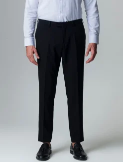 Piazza Italia Pantaloni formal fit modello Smoking e dettaglio di tasche a filetto - Nero Sale