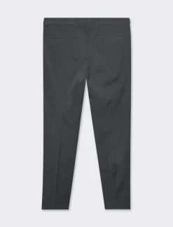 Piazza Italia Pantaloni formal fit tessuto fantasia gessata - Antracite melange Grigio New