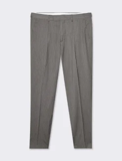 Piazza Italia Pantaloni formal fit tessuto fantasia gessata - tortora Grigio Flash Sale