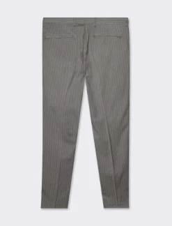 Piazza Italia Pantaloni formal fit tessuto fantasia gessata - tortora Grigio Flash Sale