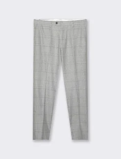Piazza Italia Pantaloni formal fit tessuto fantasia aquadri principe di galles - Grigio Cheap