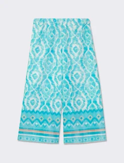 Piazza Italia Pantaloni gamba larga all over - Azzurro Outlet