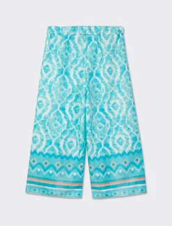 Piazza Italia Pantaloni gamba larga all over - Azzurro Outlet