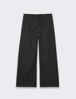 Piazza Italia Pantaloni gamba larga gessati con bustino - Righe Online