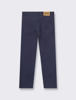 Piazza Italia Pantaloni in cotone elastico in 5 tasche, con patch posteriore, disponibile in 4 varianti colore - Blu Cheap