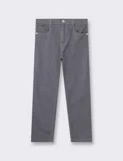 Piazza Italia Pantaloni in cotone elastico in 5 tasche, con patch posteriore, disponibile in 4 varianti colore - cenere Grigio Outlet