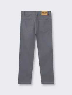 Piazza Italia Pantaloni in cotone elastico in 5 tasche, con patch posteriore, disponibile in 4 varianti colore - cenere Grigio Outlet