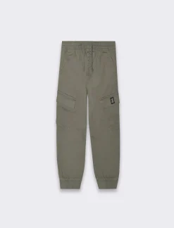 Piazza Italia Pantaloni in cotone linea jogger con culisse ed elastico a fondo gamba - militare Verde Best